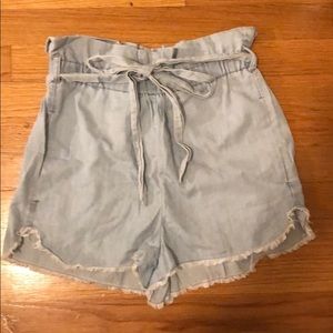 Denim Paperbag Waist Short